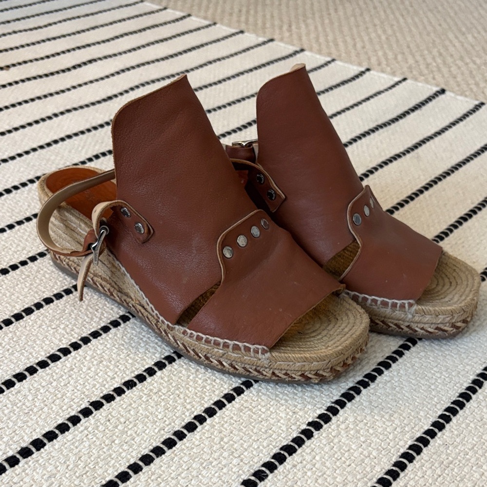 Rag & Bone Brown Leather Espadrille Sandals